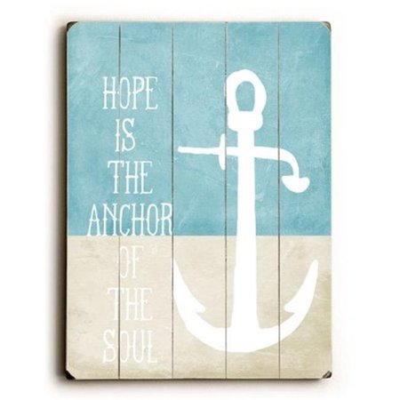 ONE BELLA CASA One Bella Casa 0004-4802-25 9 x 12 in. Hope is the Anchor Solid Wood Wall Decor by Cheryl Overton 0004-4802-25